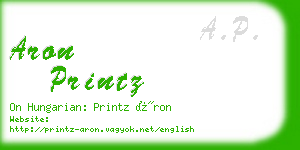 aron printz business card